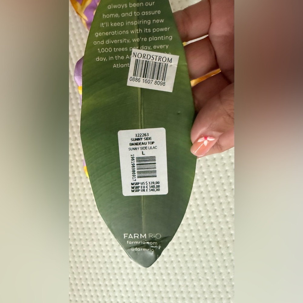 FARM Rio | Swim | Nwt Farm Rio X Anthropologie Sun Swim top SIZE L - Picture 3 of 3